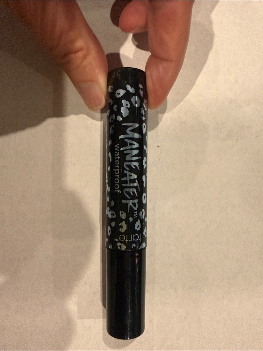 tarte Maneater Waterproof Mascara — black with white leopard print